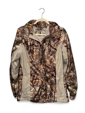 Cabela's Outfit Her ZONZ Woodlands Fleece Camouflage Hunting Coat Size Small